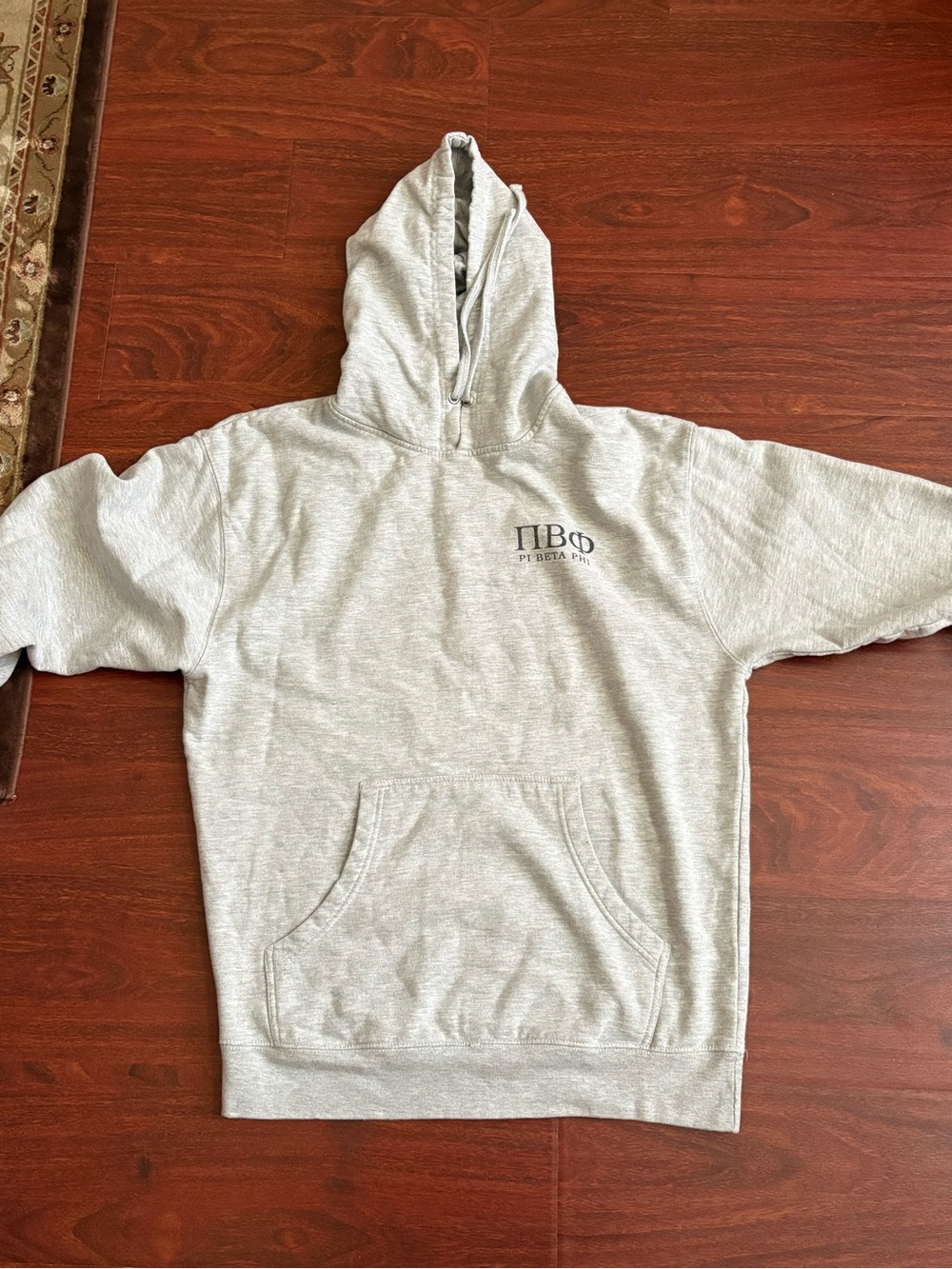 Grey pi beta phi hoodie with Colorado alpha design